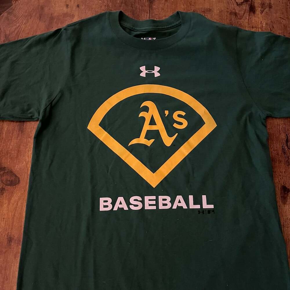 Under Armour MLB Oakland Athletics A's Diamond Baseball T-Shirt Green SM